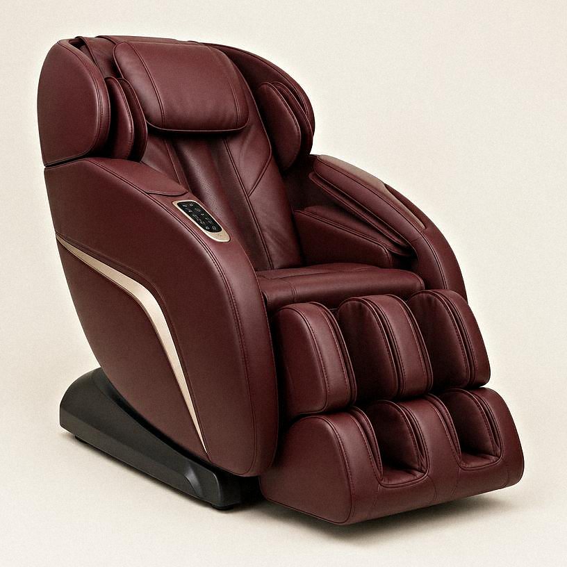 Massage Chair — Burgundy leather