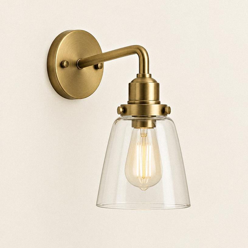 Wall Sconce — Brass, glass