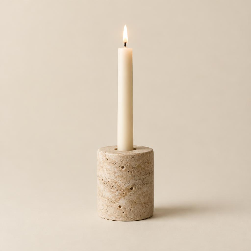 Travertine Candle Holder