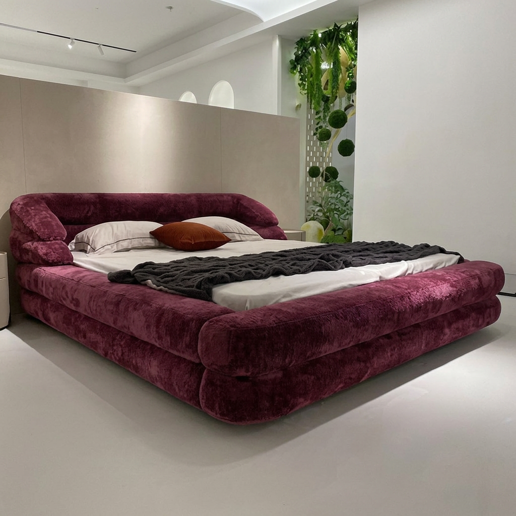 Burgundy Cloud Bed